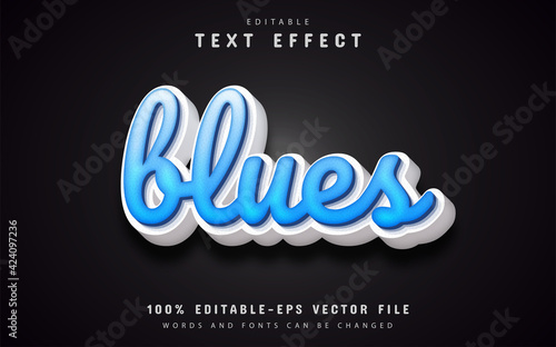 Blues text effect editable