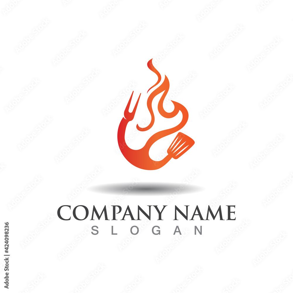 Hot grill logo template for business restaurant vector design creative Hot grill logo template for business restaurant vector design creative