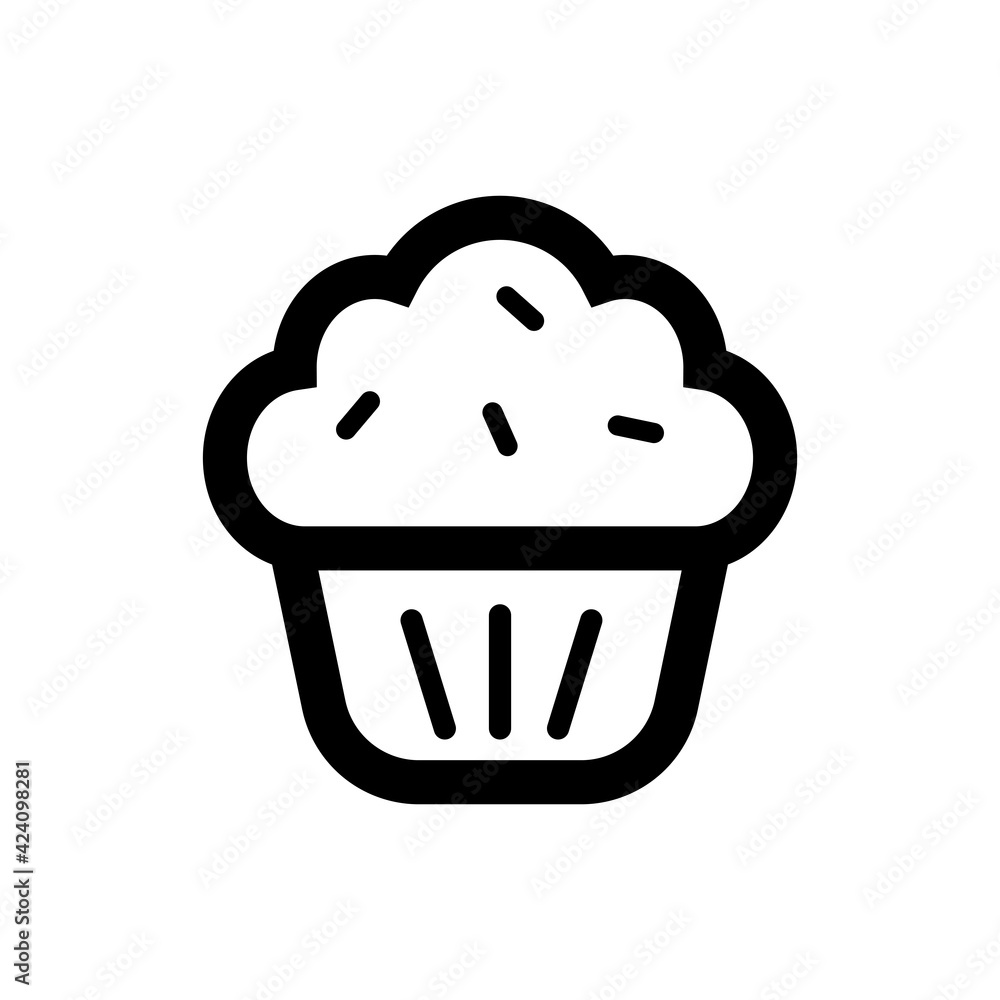 cupcake with icing icon vector cupcake with icing icon vector