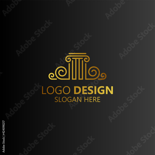 luxury and artistic pillar for attorney and law logo design