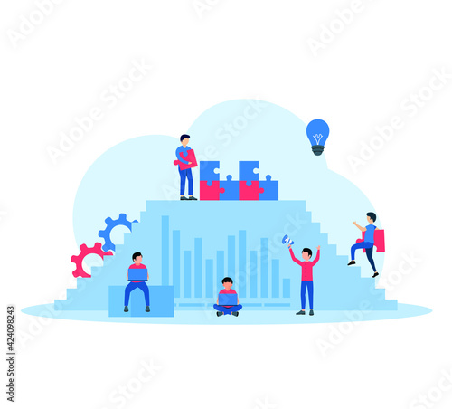 Business Target with Best Teamwork in flat design