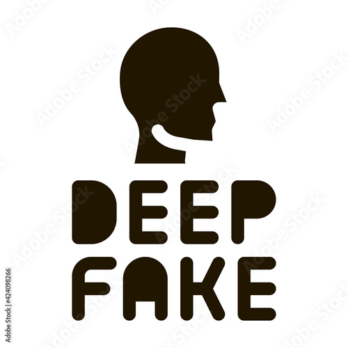 deepfake human face glyph icon vector. deepfake human face sign. isolated symbol illustration