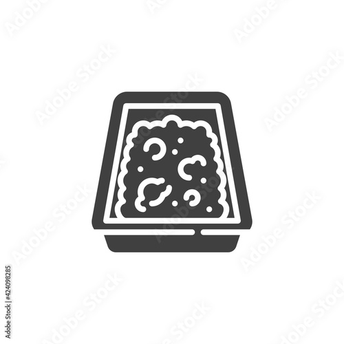 Cat litter box vector icon