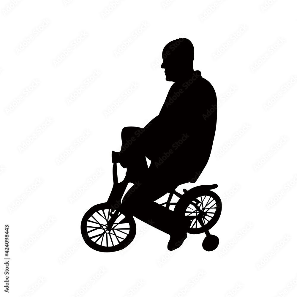a man riding bicycle, silhouette vector a man riding bicycle, silhouette vector
