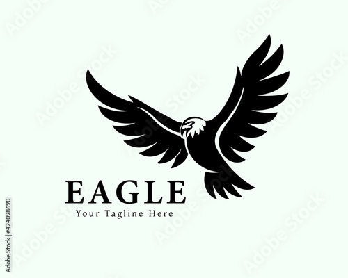 eagle falcon hawk bird fly art illustration logo symbol design inspiration