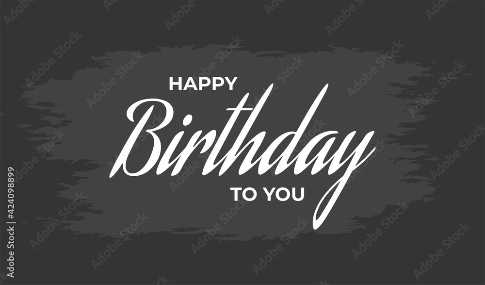 Obraz premium happy birthday typographic font elegant birthday card Congratulations