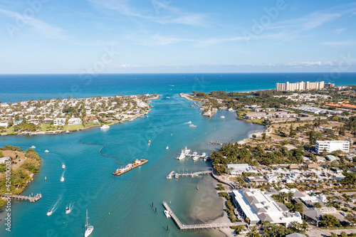 Aerial photo of the Jupiter Inlet FL USA