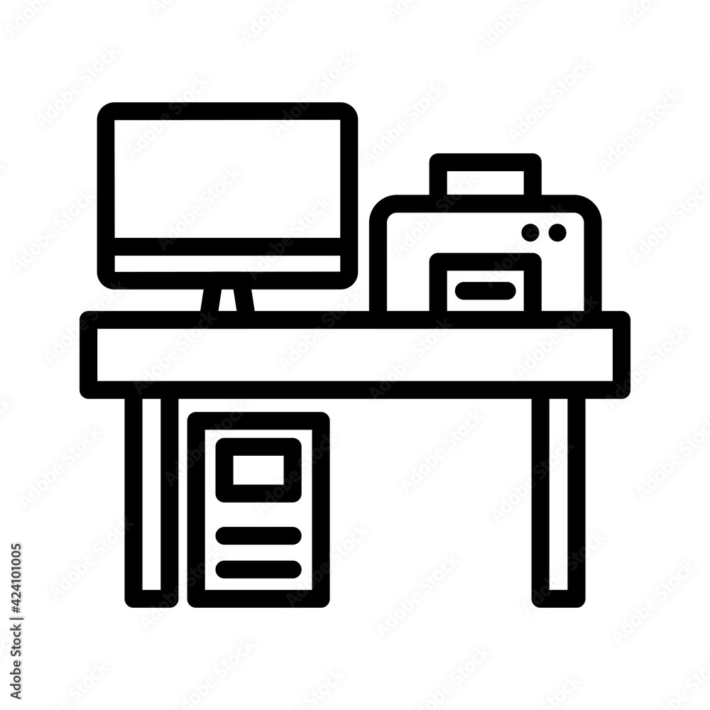 Workplace line icon. the icon can be used for application icon, web icon, infographic. All types of print. Editable stroke. Design template vector Workplace line icon. the icon can be used for application icon, web icon, infographic. All types of print. Editable stroke. Design template vector