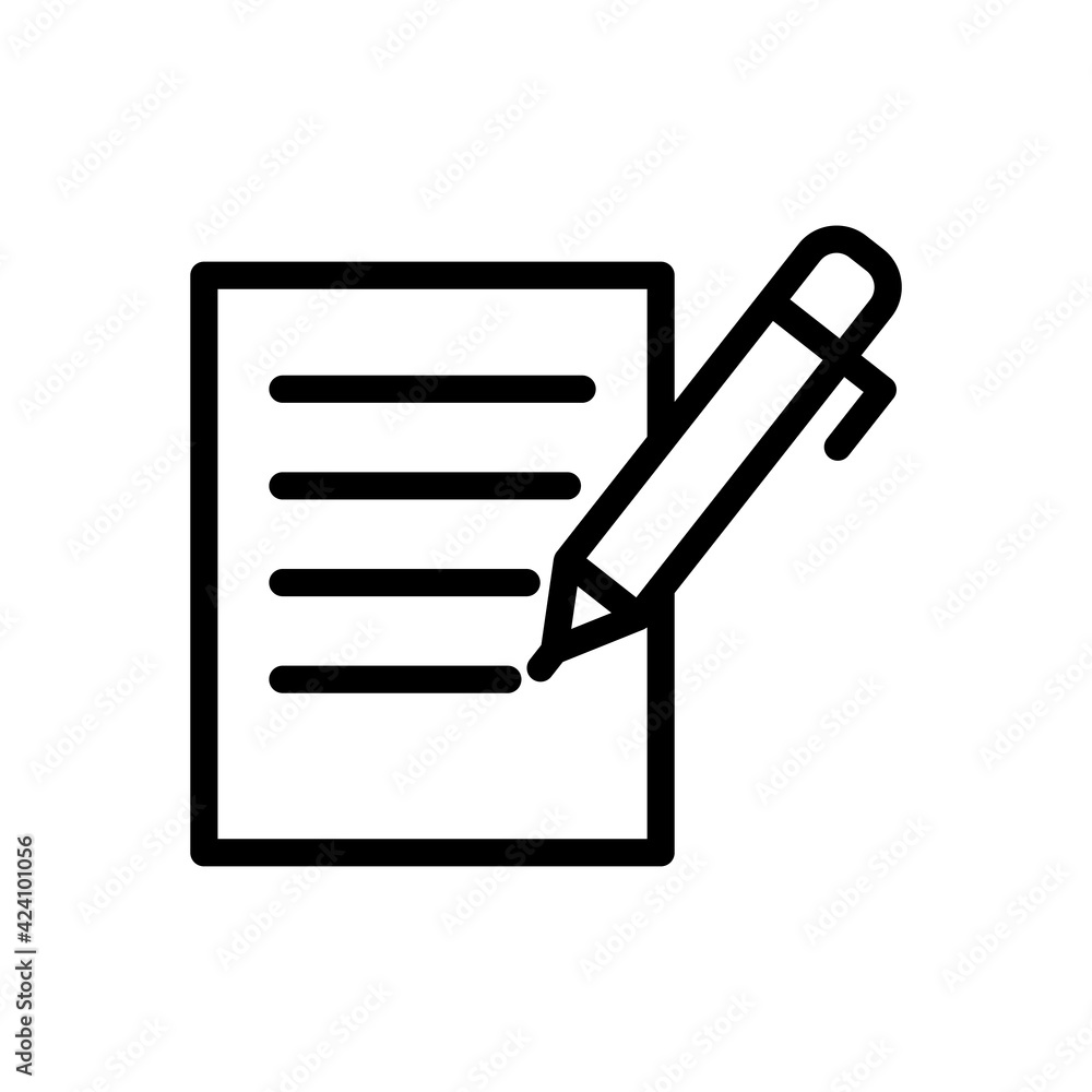 pen and paper line icon. office stationary. the icon can be used for application icon, web icon, infographic. print on all types of paper. Editable stroke. Design template vector pen and paper line icon. office stationary. the icon can be used for application icon, web icon, infographic. print on all types of paper. Editable stroke. Design template vector