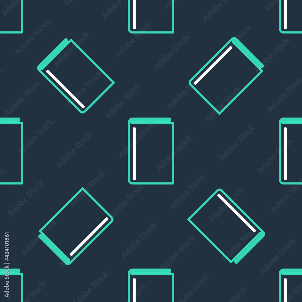 Line Book icon isolated seamless pattern on black background. Vector Line Book icon isolated seamless pattern on black background. Vector