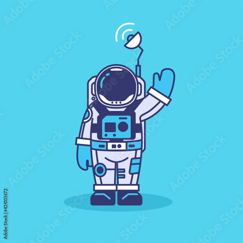 cute astronaut mascot illustration