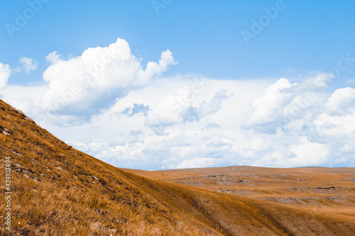 clouds over the steppe landscape