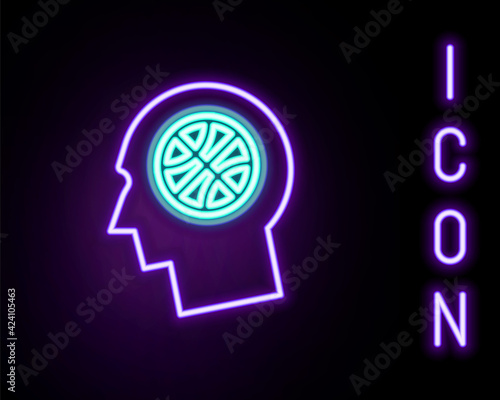 Glowing neon line Planning strategy concept icon isolated on black background. Basketball cup formation and tactic. Colorful outline concept. Vector