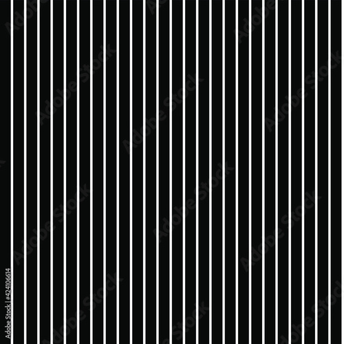 Seamless vector black and white abstract pattern. Straight vertical lines classic background. For fabric, textile, wrapping, cover etc.