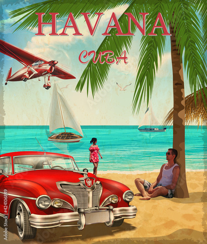 Photo Havana retro poster.