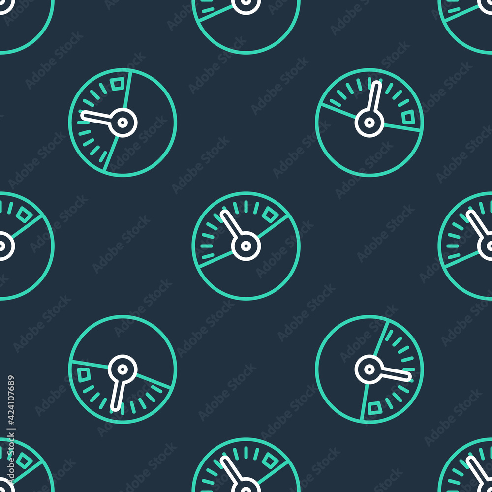 Line Speedometer icon isolated seamless pattern on black background. Vector Line Speedometer icon isolated seamless pattern on black background. Vector