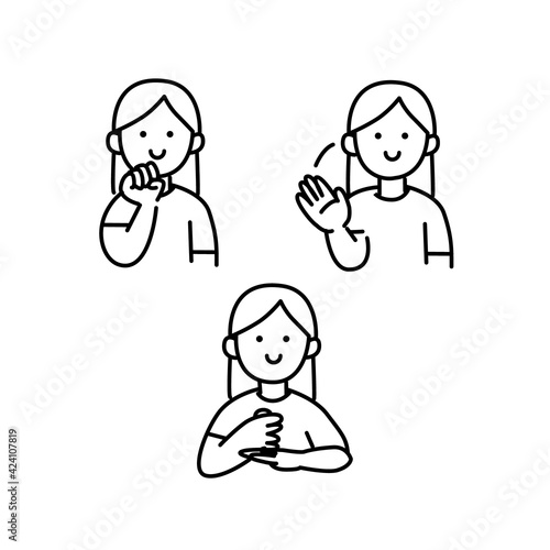 手話する人イラスト素材