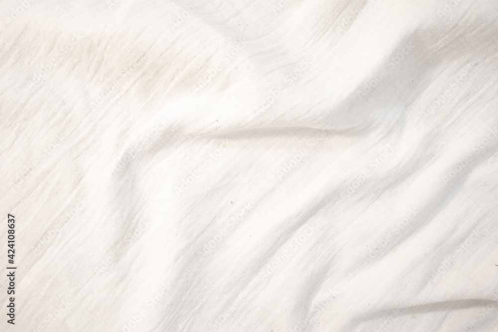 Fabric backdrop White linen canvas crumpled natural cotton fabric Natural handmade linen top view background Organic Eco textiles White Fabric texture Fabric backdrop White linen canvas crumpled natural cotton fabric Natural handmade linen top view background Organic Eco textiles White Fabric texture