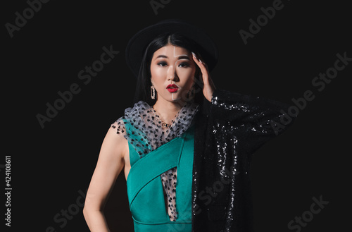 Portrait of stylish Asian w...