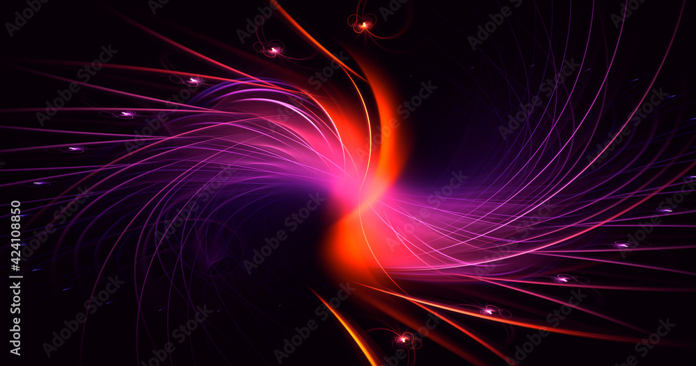 Fototapeta premium 3D rendering abstract multicolor fractal light background