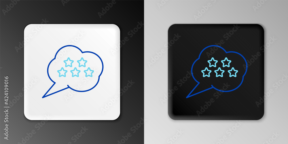 Line Five stars customer product rating review icon isolated on grey background. Favorite, best rating, award symbol. Colorful outline concept. Vector Line Five stars customer product rating review icon isolated on grey background. Favorite, best rating, award symbol. Colorful outline concept. Vector
