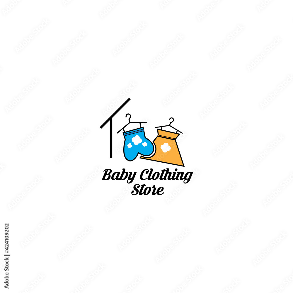 simple baby supply store vector logo