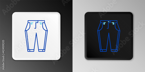 Line Pants icon isolated on grey background. Colorful outline concept. Vector