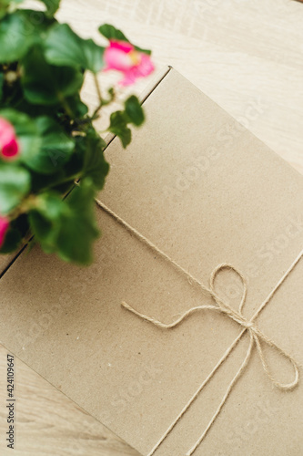 cardboard box on light background