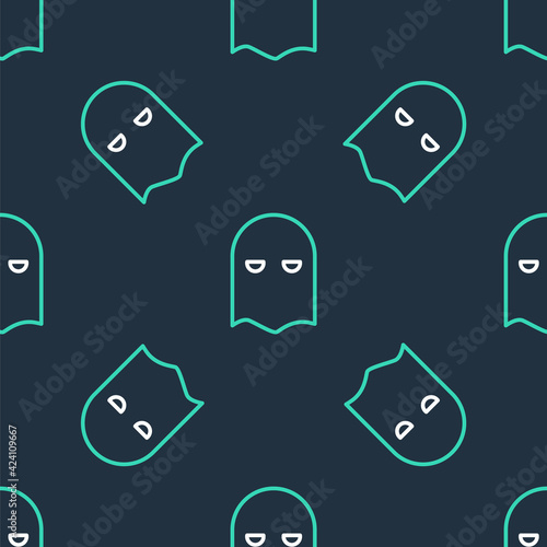 Line Executioner mask icon isolated seamless pattern on black background. Hangman, torturer, executor, tormentor, butcher, headsman icon. Vector