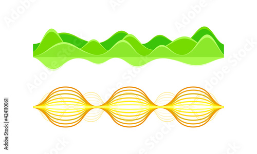 Acoustic Soundwave or Audible Sound Track with Graph Vibration Vector Set
