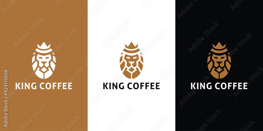 Coffee king crown logo. Modern logo icon template vector design Coffee king crown logo. Modern logo icon template vector design