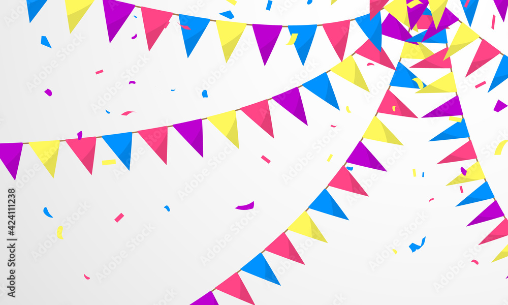 Obraz premium flag colorful concept design template holiday Happy Day, background Celebration Vector illustration.