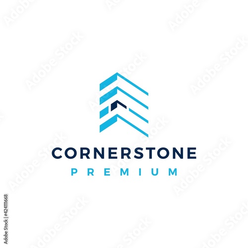 Slika na platnu cornerstone logo vector icon illustration