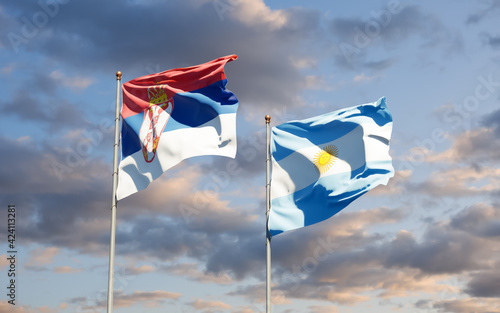 Flags of Serbia and Argentina. © Leo Altman