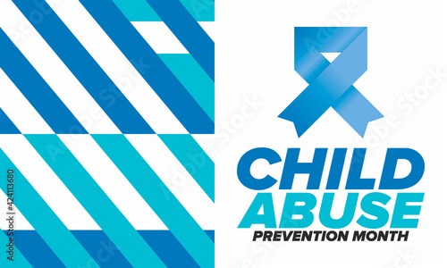 Child Abuse Prevention Month. Celebrate annual in April in United States. Stop child violence. Children protection and safety month. Unity for children. Poster, banner, background. Vector illustration