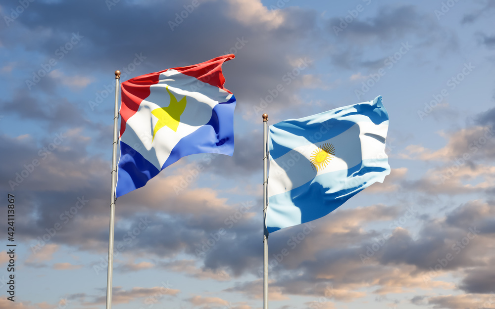 Flags of Saba and Argentina. Flags of Saba and Argentina.