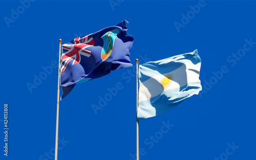 Flags of Montserrat and Argentina.