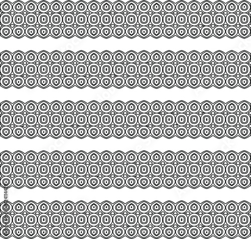 Geometric vector pattern with triangular elements. Seamless abstract ornament for wallpapers and backgrounds. Black and white colors. 