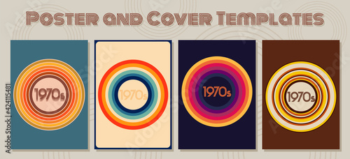 1970s Posters and Covers Template Set, 70's Vintage Color Combinations