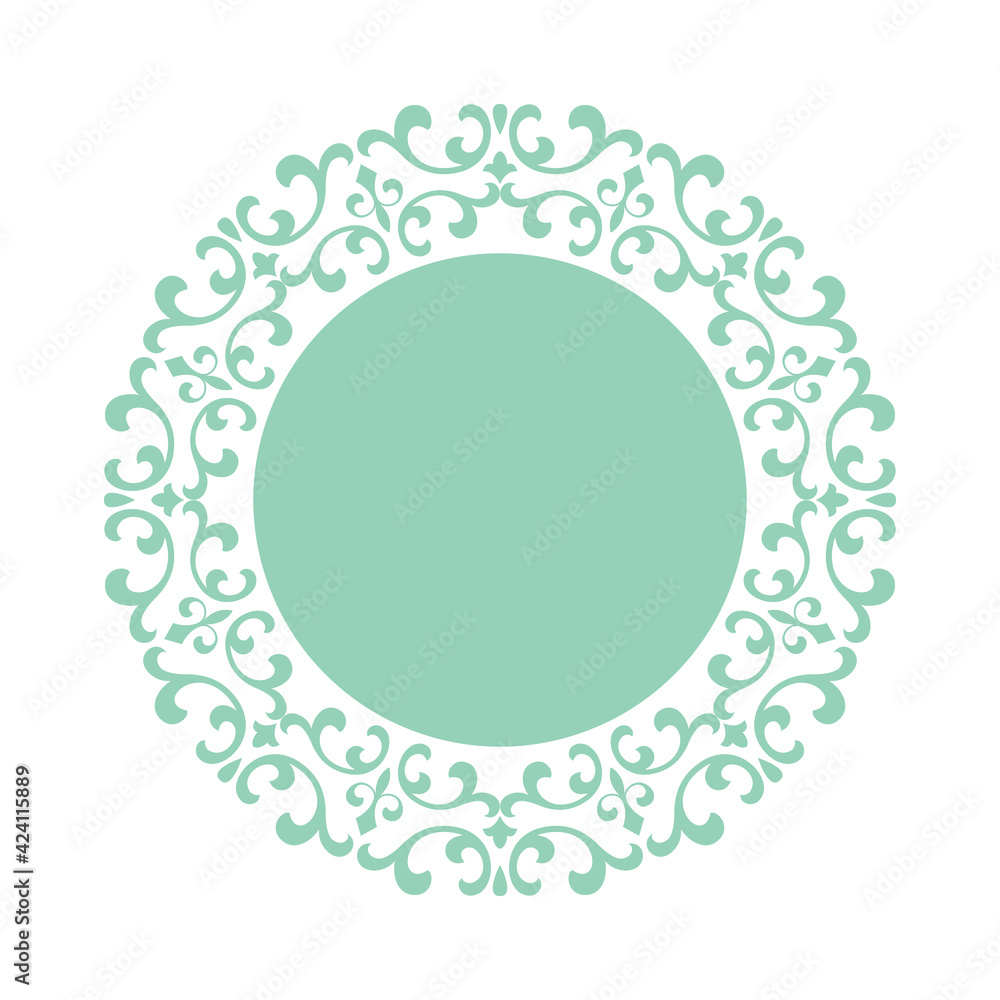 Decorative frame Elegant vector element for design in Eastern style, place for text. Floral green border. Lace illustration for invitations and greeting cards Decorative frame Elegant vector element for design in Eastern style, place for text. Floral green border. Lace illustration for invitations and greeting cards