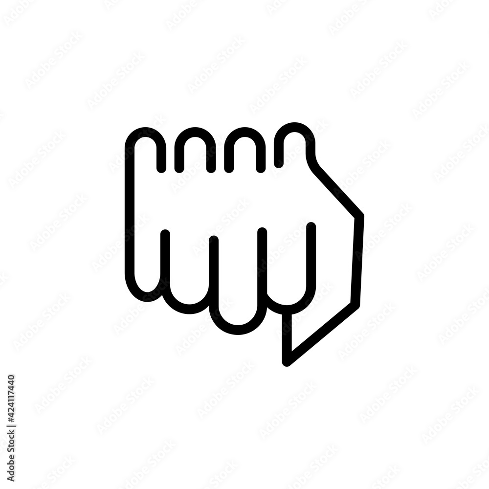 Fist, forward punch icon vector, outline sign, solid pictogram isolated on white. Symbol, logo illustration Fist, forward punch icon vector, outline sign, solid pictogram isolated on white. Symbol, logo illustration