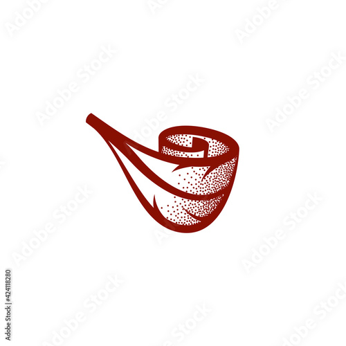 Simple and flat brown tobacco leaf icon. Vector smoking pipe logo idea for the business card, branding and corporate identity.