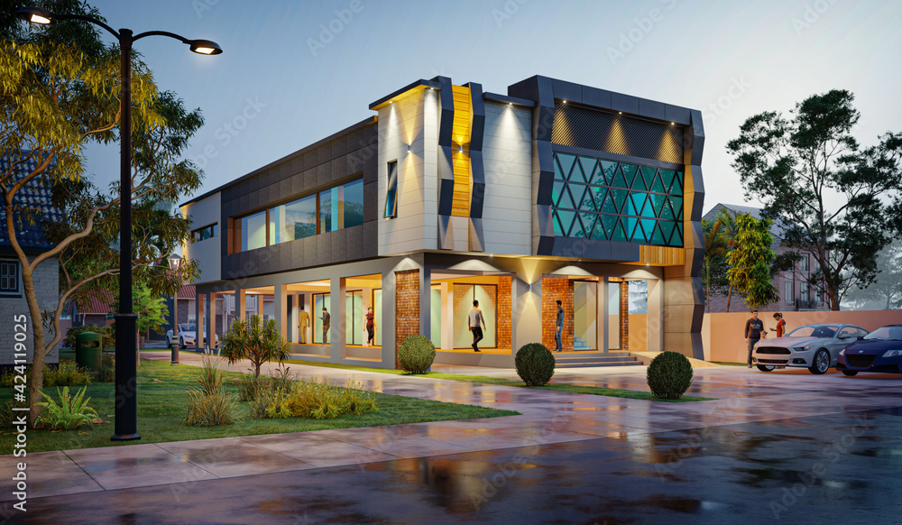 Obraz premium Modern home designs 3d rendering