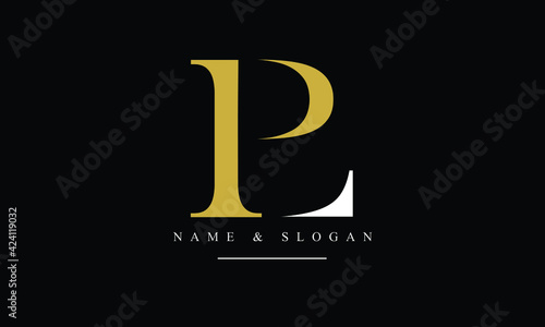 PL, LP, P, L abstract letters logo monogram
