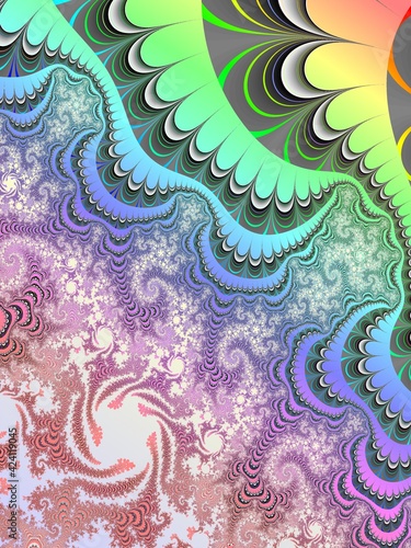 The best trend prints, rainbow abstract pattern with graphic elements, rainbow-a symbol of mutual help between people, fractal pattern