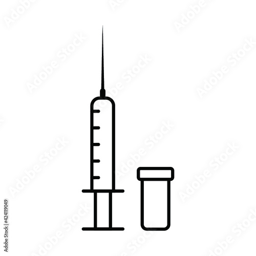 Medical ampoule and syringe icon