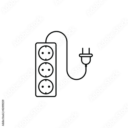Electric socket with a plug. Power Supply