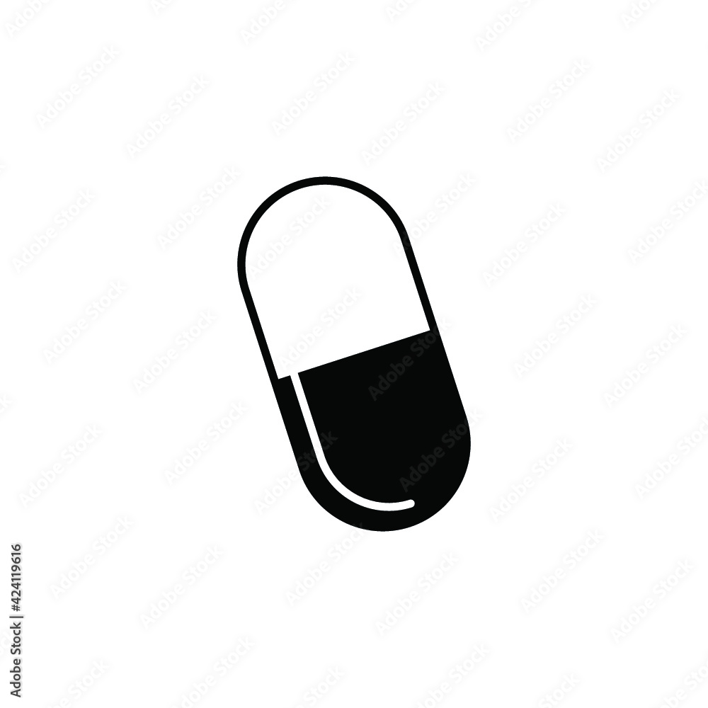 pills icon, stock illustration flat design style pills icon, stock illustration flat design style