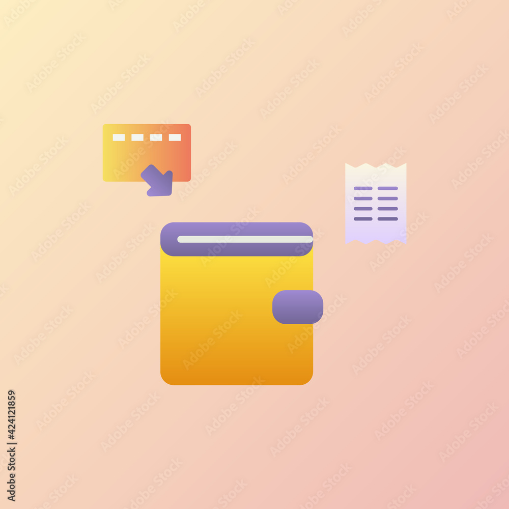 wallet icons set collection with smooth style coloring wallet icons set collection with smooth style coloring