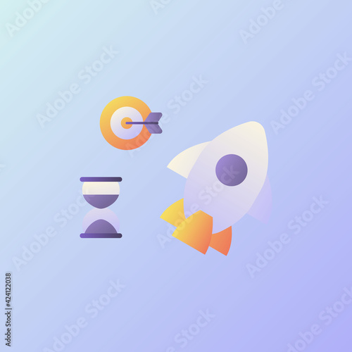 launching icons collection with smooth style coloring